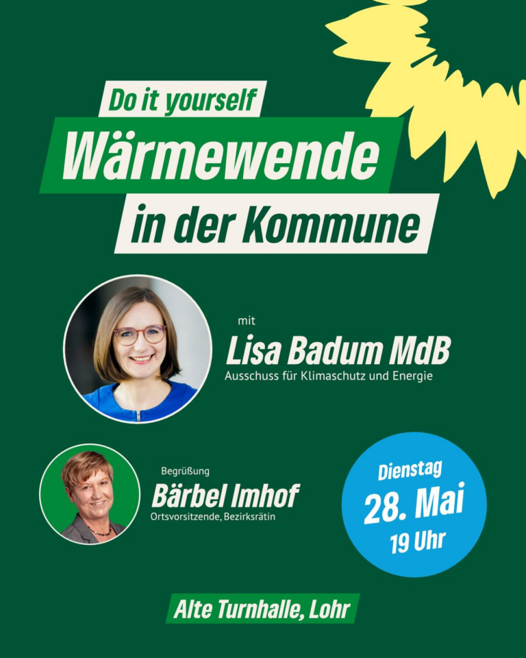 Lisa Badum MdB zum Vortragsabend über Wärmeplanung in Lohr