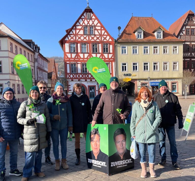 Infostand zur Bundestagswahl am Marktplatz in Karlstadt