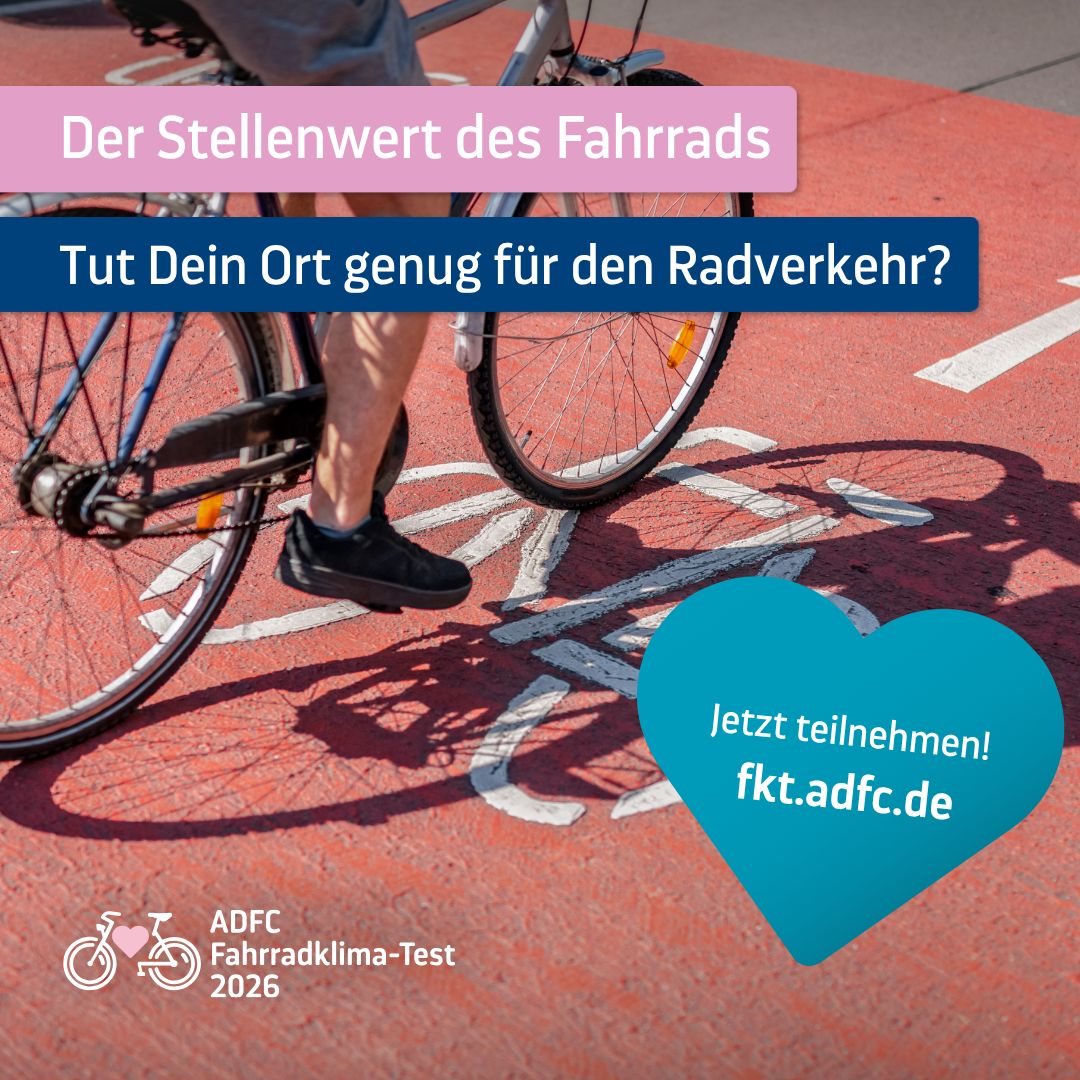 ADFC Fahrradklima-Test - Radfahrer auf Radweg